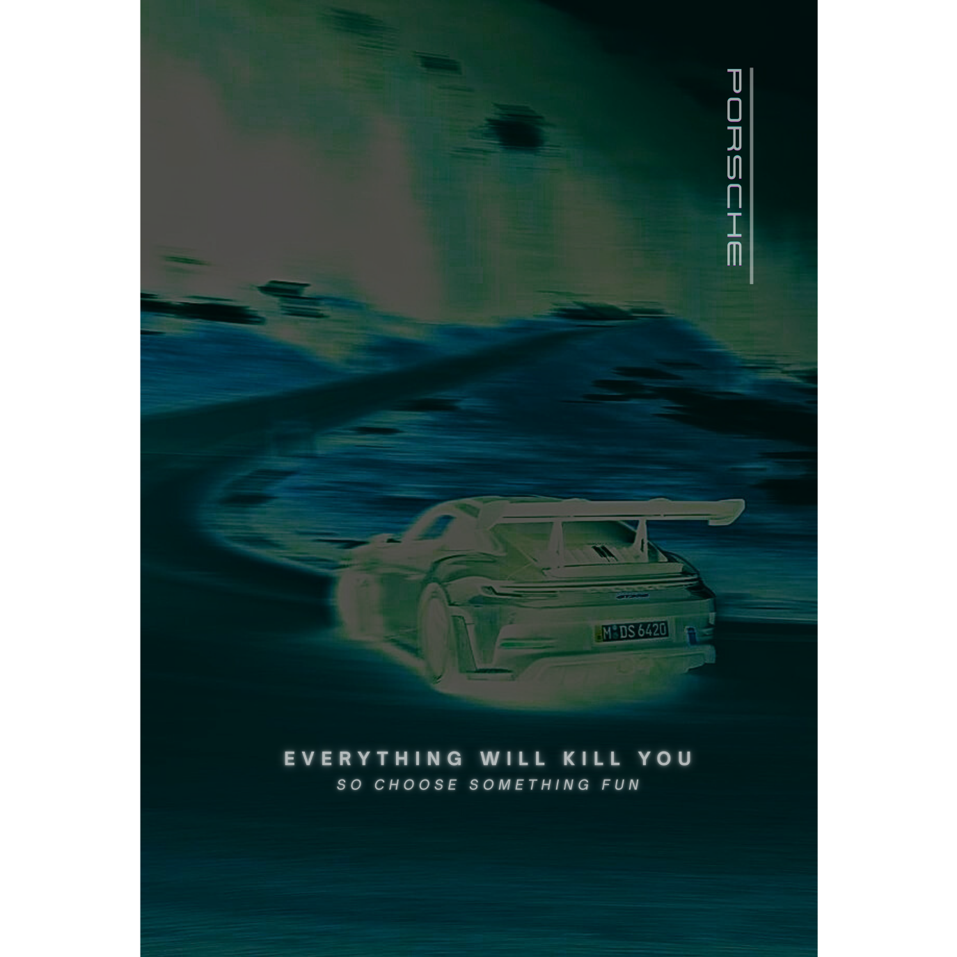 Porsche 911 992 GT3RS Inverted Poster